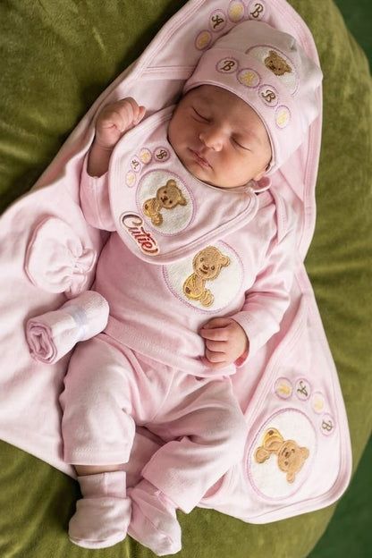 Newborn Baby Gift Set – Soft Cotton 10 Piece Teddy Bear Outfit for Infants