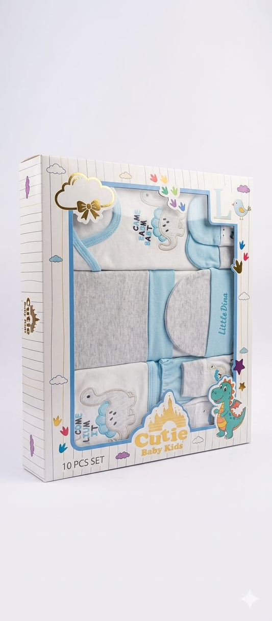 Soft Cotton Baby Starter Set – 10 Pcs Newborn Essentials